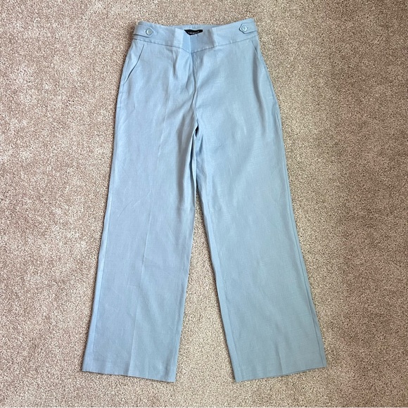 Talbots Pants - New with Tags Talbots Women’s Light Blue Linen Blend Wide Leg Pants Size 6P